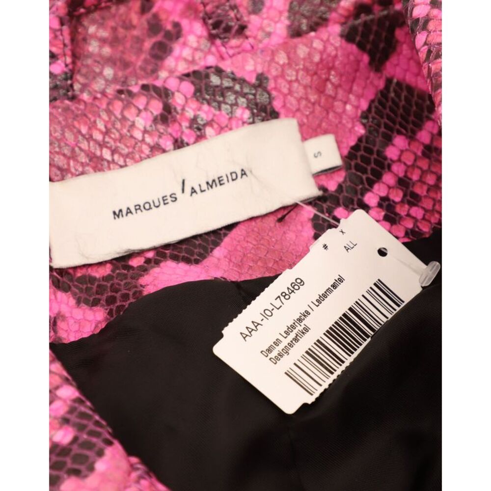 Marques Almeida Python Effect Biker Jacket In Pin… - image 4